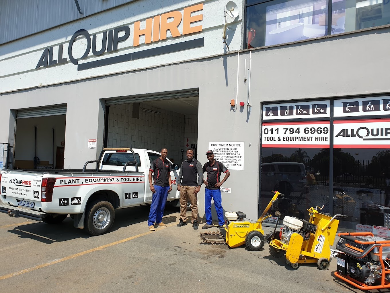All Quip Hire tool hire branch in Randburg, Northriding